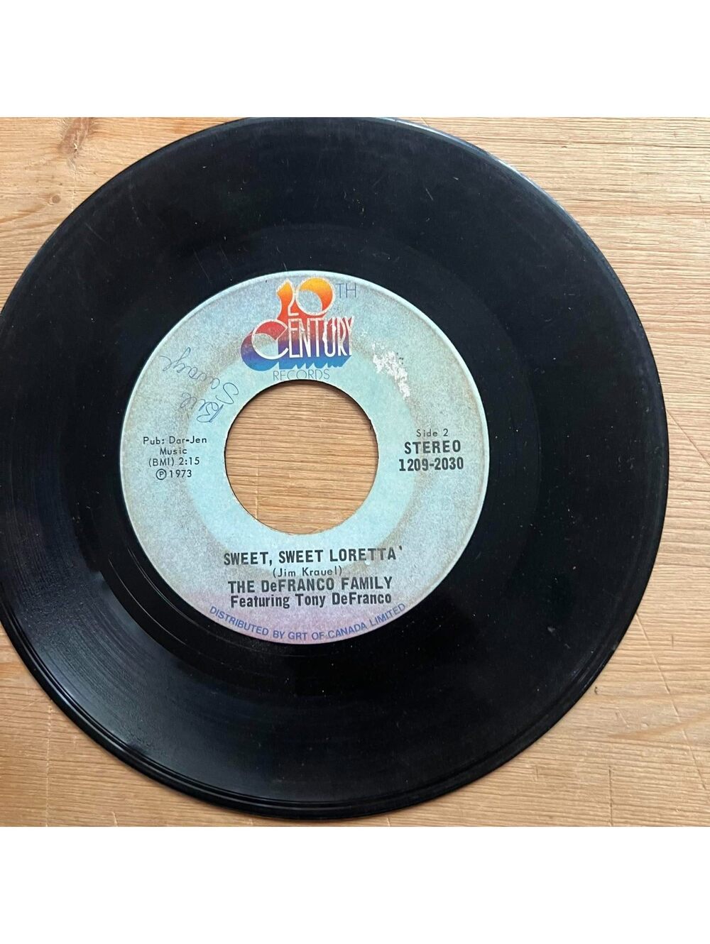 The DeFranco Family Featuring Tony DeFranco - Sweet, Sweet Loretta 45rpm VG+ R18